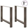 vidaXL Dining Table Legs Natural Steel 2 pcs 90x(72-73) cm Steel