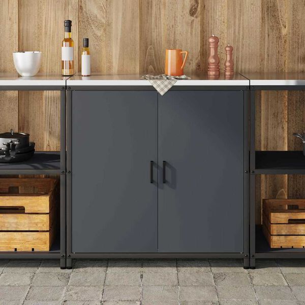 vidaXL Kitchen Storage with Shelf Anthracite 90 x 50 x 92 cm Steel