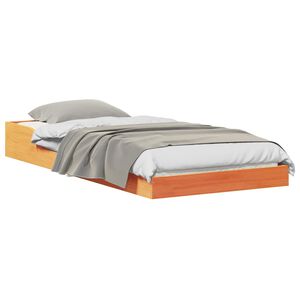 vidaXL Bed Frame Wax Brown 100 x 210 cm Solid Pine Wood