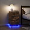 vidaXL Bedside Cabinet with LED Lights&nbsp;Smoked Oak 38x34x65 cm