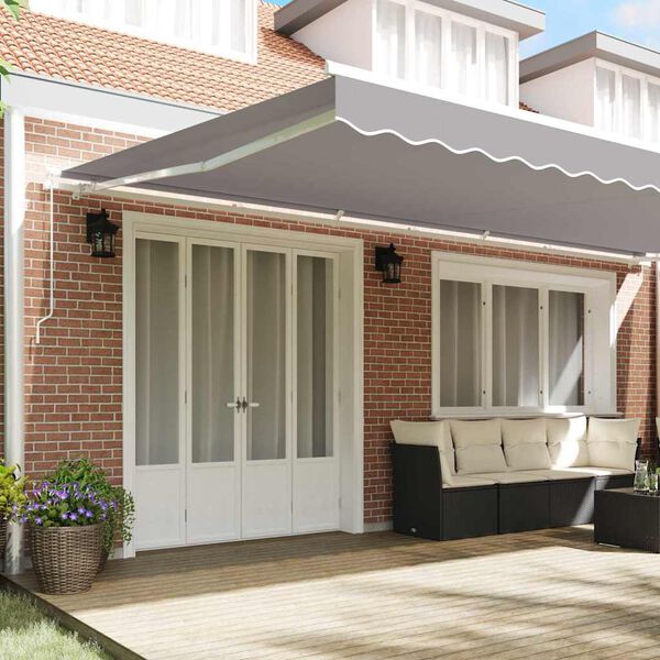 vidaXL Retractable Awning Light Grey 600 x 300 cm Polyester and Metal