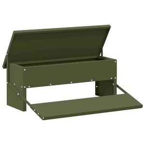 vidaXL Chicken Treadle Feeder Olive Green 48.5 x 39.5 x 19 cm 5 kg
