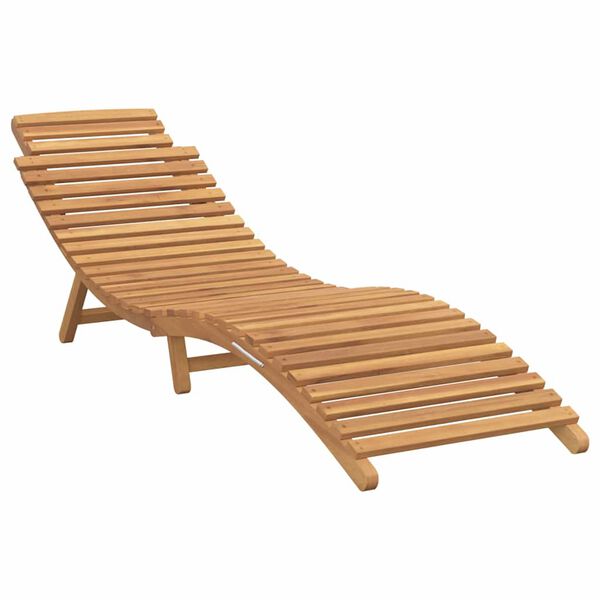 vidaXL Sun Lounger Cream white 188 x 55 x 59 cm Solid teak wood