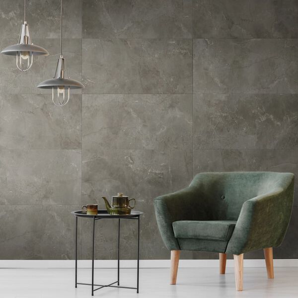 Grosfillex Wallcovering Tile Gx Wall+ 11pcs Marble 30x60 cm Grey