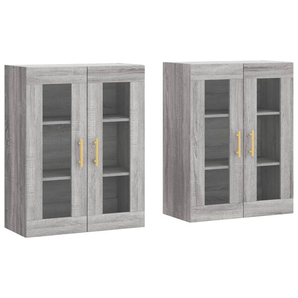 vidaXL Wall Mounted Cabinets 2 pcs Grey Sonoma Engineered Wood
