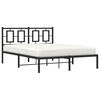 vidaXL Metal Bed Frame without Mattress with Headboard Black 140x190cm