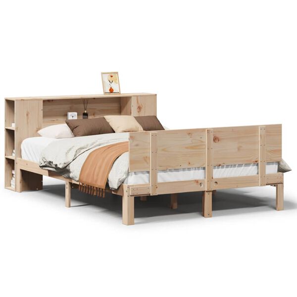 vidaXL Bookcase Bed without Mattress 150x200 cm King Size Solid Wood Pine