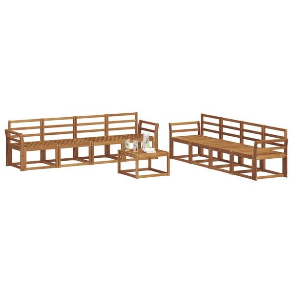 vidaXL Outdoor Sofa Set 9 pcs Natural Solid Acacia Wood
