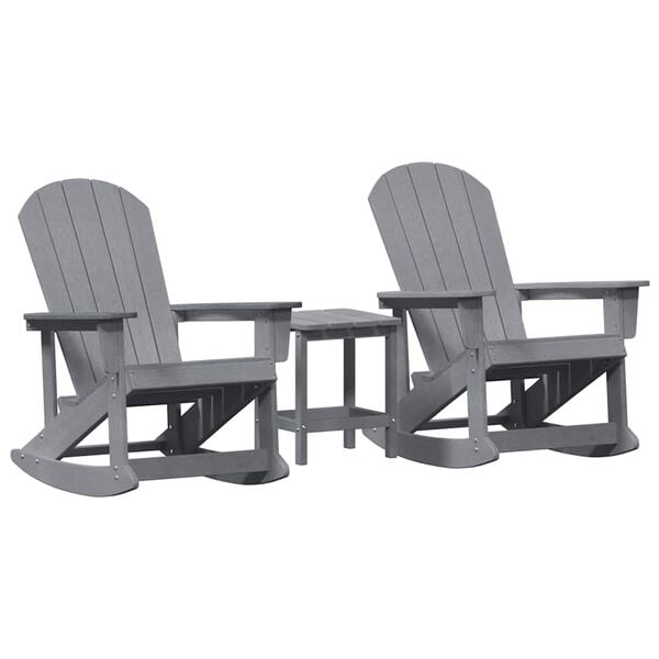 vidaXL Garden Lounge Set 3 pcs Light Grey HDPE