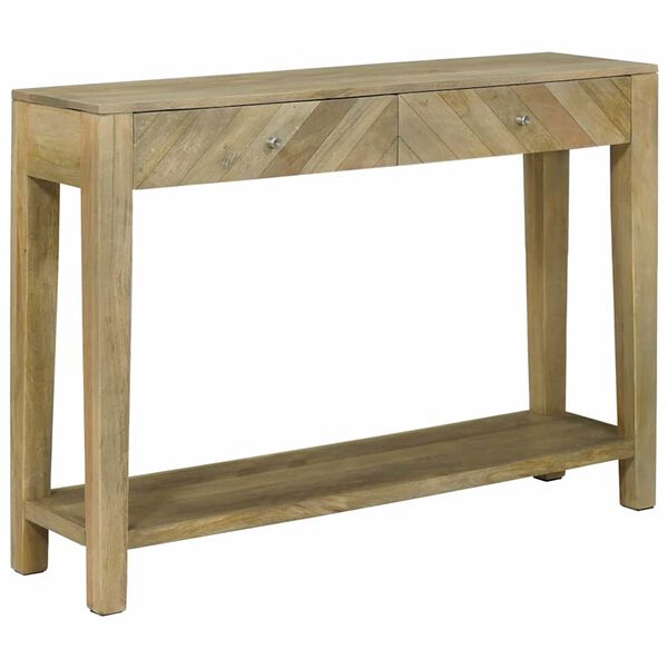 vidaXL Console Table Natural Grey 110 x 30 x 80 cm Solid Mango Wood