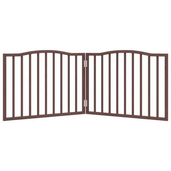 vidaXL Dog Gate Foldable 2 Panels Brown Oak 160 cm Poplar Wood