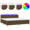 vidaXL Box Spring Bed with Mattress&LED Dark Brown 200x200cm Fabric