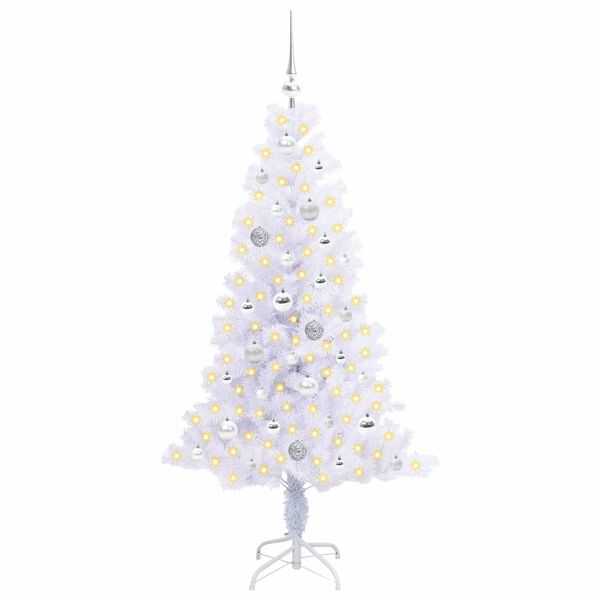 vidaXL Artificial Christmas Tree with Stand White 150 cm PVC and Steel