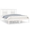 vidaXL Bed Frame without Mattress White Solid Wood 140x200 cm (810018+818671)