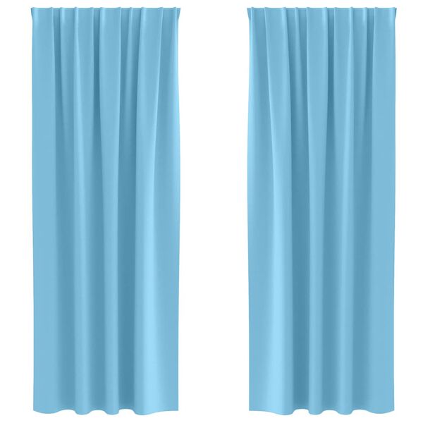 vidaXL Blackout Curtains with Rings 2 pcs Light Blue 245 x 140 cm