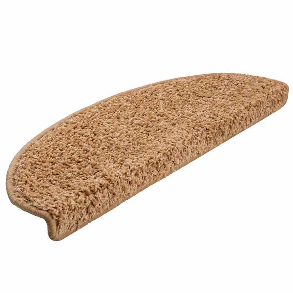 vidaXL Stair Mats 30 pcs 65x21x4 cm Beige Half Round Large
