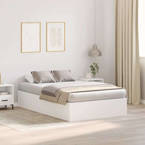 vidaXL Storage Bed Frame White 120 x 200 cm Engineered Wood