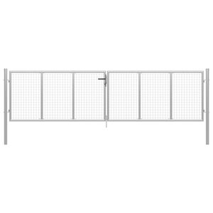vidaXL Garden Gate Galvanised Steel 400x100 cm Silver