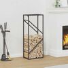 vidaXL Firewood Rack Black 40x25x100 cm Cold-rolled steel