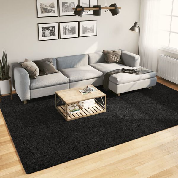 vidaXL Shaggy Rug PAMPLONA High Pile Modern Black 240x340 cm