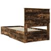 vidaXL Bed Frame Smoked Oak and Silver 75 x 190 cm Engineered Wood