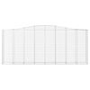 vidaXL Arched Gabion Baskets 25 pcs 400x50x160/180 cm Galvanised Iron