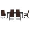 vidaXL Garden Dining Set 7 pcs Brown Powder-Coated Steel