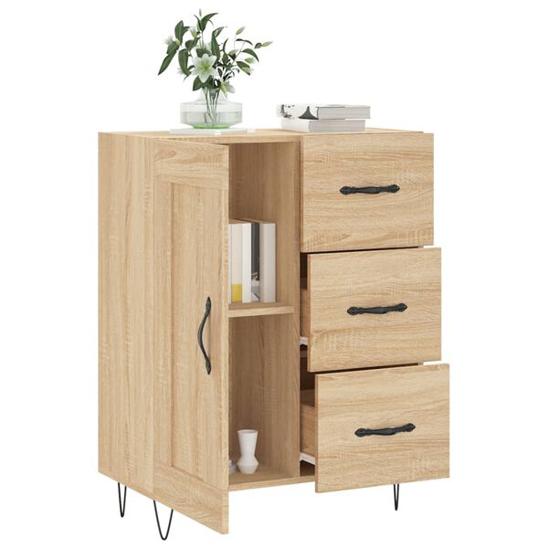 vidaXL Sideboard Sonoma Oak 69.5x34x90 cm Engineered Wood
