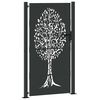vidaXL Garden Gate with Lock Black 110 x 180 cm Powder-coated steel