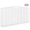 vidaXL Arched Gabion Baskets 10 pcs 400x50x200/220 cm Galvanised Iron