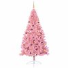 vidaXL Artificial Pre-lit Christmas Tree with 300 LEDs Pink 240 cm PVC
