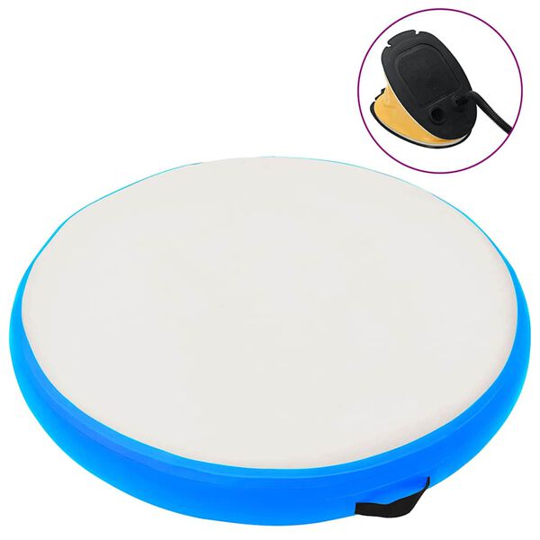 vidaXL Inflatable Gymnastic Mat with Pump 100x100x10 cm PVC Blue
