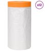 vidaXL Dust Sheet with Adhesive Tape 12 pcs Transparent 140 x 3300 cm