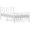 vidaXL Metal Bed Frame without Mattress with Footboard White 100x200cm