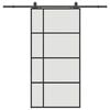 vidaXL Sliding Door with Hardware Set Black 102,5x205 cm ESG Glass
