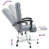 vidaXL Reclining Office Chair Light Grey Fabric