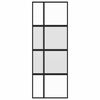 vidaXL Sliding Door Black 76x205 cm Tempered Glass and Aluminium