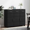 vidaXL Sideboard FLORIN Black 88.5 x 30.5 x 73 cm Engineered Wood