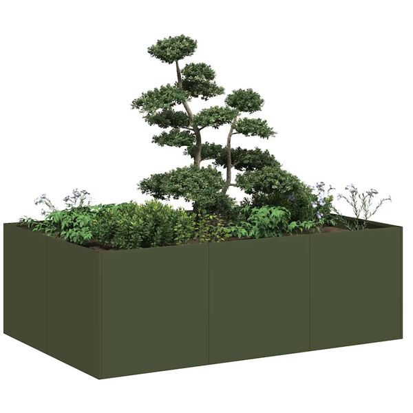 vidaXL Planter Olive Green 120x80x40 cm Steel