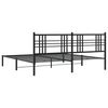vidaXL Metal Bed Frame without Mattress with Headboard Black 193x203cm