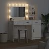vidaXL Dressing Table with Mirror Lights 2 pcs White Engineered Wood