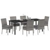 vidaXL Garden Dining Set 7 pcs Grey Powder-Coated Steel