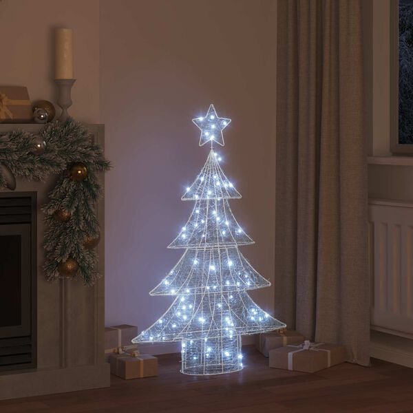 vidaXL Christmas Tree with 100 LEDs Cold white 120 cm Acrylic