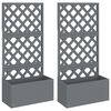 vidaXL Trellis Planters 2 pcs Grey 65x33x135 cm WPC
