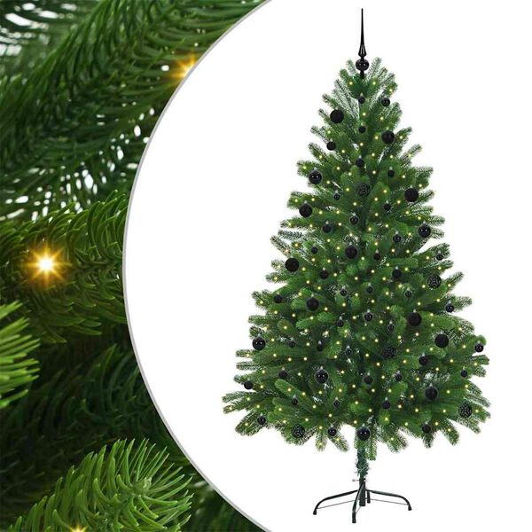 vidaXL Christmas Tree with 300 LEDs with Stand Green 210 cm PE