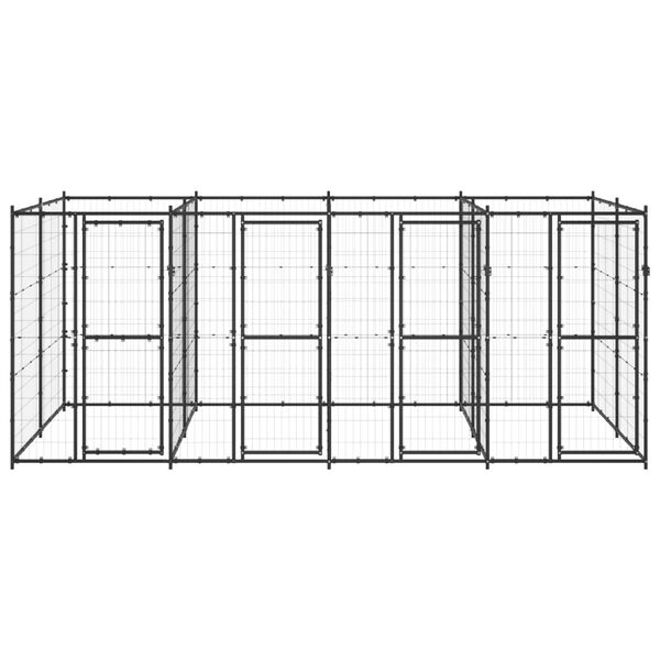 vidaXL Outdoor Dog Kennel Steel 9.68 m&sup2;