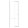 vidaXL Interior Door 83x201.5 cm White ESG Glass and Aluminium