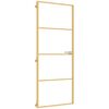 vidaXL Interior Door Slim Golden 83x201.5 cm Tempered Glass and Aluminium
