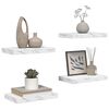 vidaXL Wall Shelf 4 pcs White Marble 40 x 23.5 x 4 cm Engineered Wood