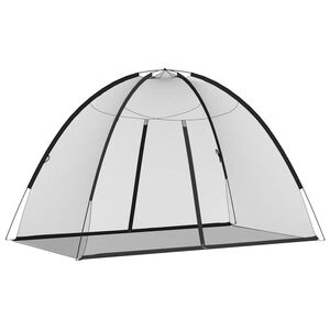 vidaXL Mosquito Net Mongolia with Doors 220 Mesh&nbsp;Black&nbsp;200x120x130 cm